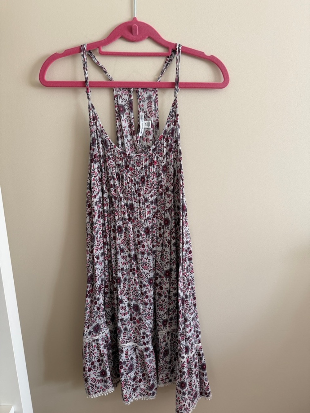 American Eagle Outfitters Floral Sundress in White and Burgundy
